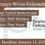 The Branco Weiss Fellowship Program 2020 in Switzerland