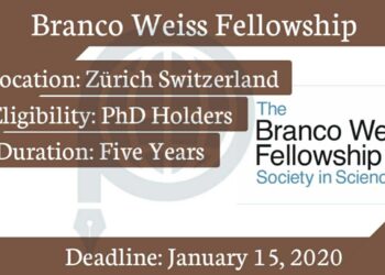 The Branco Weiss Fellowship Program 2020 in Switzerland