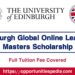 Edinburgh Online Learning Masters Scholarships in UK 2024-25