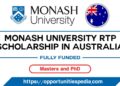 Monash University Scholarships Funded By Australian Government 2024