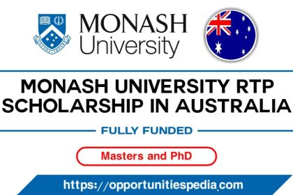 Monash University RTP Scholarship 2025 in Australia
