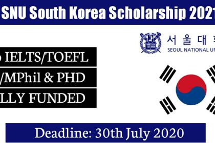 Seoul National University International Scholarship 2021 (Fully Funded)