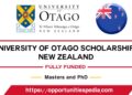 University of Otago Scholarships 2024-25 in New Zealand (Fully Funded)
