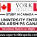 York University Scholarships 2024 (Study in Canada)