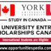 York University Scholarships 2024-2025 (Study in Canada)