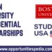 Boston University Presidential Scholarship 2026 in USA