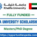 Khalifa University Scholarships 2025 in UAE (Fully Funded)