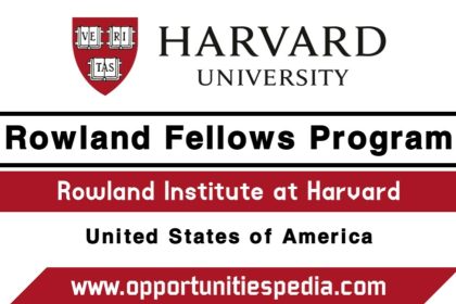 Harvard University Rowland Fellows Program 2026 in USA