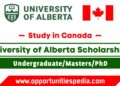 University of Alberta Scholarships 2024-25 (Study in Canada)