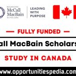McCall MacBain Scholarships in Canada 2026 (Fully Funded)