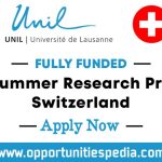 UNIL Summer Research Program 2025 Switzerland (Fully Funded)