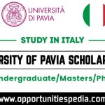 University of Pavia Scholarships 2025-2026 In Italy