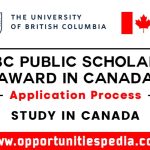 UBC Public Scholars Award in Canada 2025