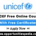 UNICEF Free Online Courses 2025 With Free Certificates