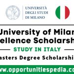 University of Milan Excellence Scholarships 2025-26 in Italy