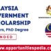 Malaysian Government Scholarship 2025-26 | MIS 2025-26