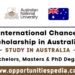 ANU International Chancellor’s Scholarships in Australia 2025