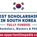 10 Best Scholarships in South Korea 2025-2026