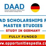 DAAD Scholarships for Master Studies in Germany 2025-2026 (Fully Funded)