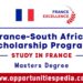 France-South Africa Scholarship Program 2026 (Study in France)