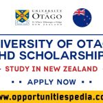 University of Otago PhD Scholarships 2025 | Study in New Zealand