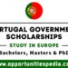 Portugal Government Scholarships 2025-2026 (Study in Europe)