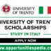 University of Trento Scholarships 2025-2026 in Italy