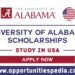 University of Alabama Scholarships 2025 (Study in USA)