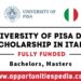 University of Pisa DSU Scholarship 2024-25 in Italy (Fully Funded)