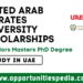 United Arab Emirates University Scholarships 2025-26 (Study in UAE)