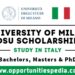 University of Milan DSU Scholarship 2025-2026 (Study in Italy)