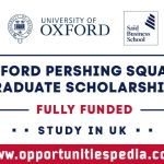 Oxford Pershing Square Graduate Scholarships 2026 in UK (Fully Funded)