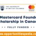 UBC MasterCard Scholarship 2026 in Canada (Fully Funded)
