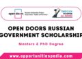 Open Doors Scholarships 2025 in Russia