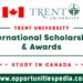 Trent University Scholarships & Awards 2025 in Canada