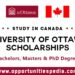 University of Ottawa Scholarships 2025-2026 in Canada