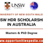 UNSW HDR Scholarships 2025 in Australia (Fully Funded)