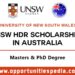 UNSW HDR Scholarships 2025 in Australia (Fully Funded)
