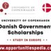 University of Copenhagen Danish Government Scholarships 2026
