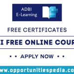 ADBI Free Online Courses 2025 (ADBI E-Learning)