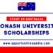Monash University Scholarships 2025-26 (Study in Australia)
