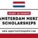 Amsterdam Merit Scholarship 2026 in the Netherlands
