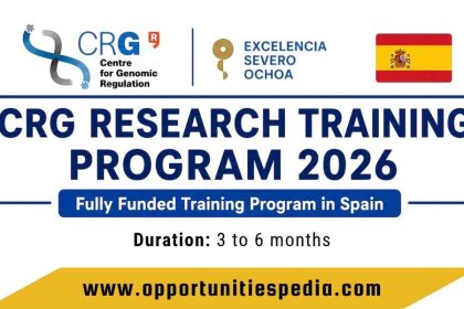 CRG Research Training Program 2026 in Spain (Fully Funded)